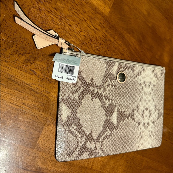 🤎Coach🤎Python leather print mini zip clutch/pouch, NWT - Picture 5 of 8